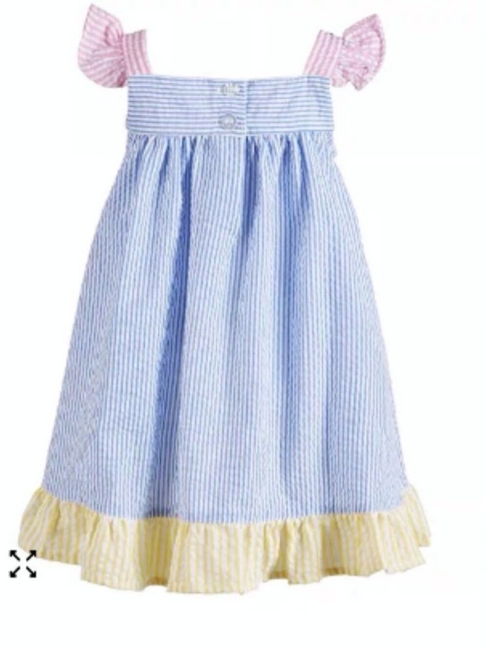 Blueberi Boulevard Girls Size 4T Seersucker Applique Sundress - Picture 10 of 10